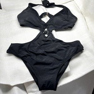 BCBG Max Azria black monokini swimsuit size XS